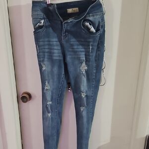 Hybrid & Company Distressed Blue Skinny Jeans